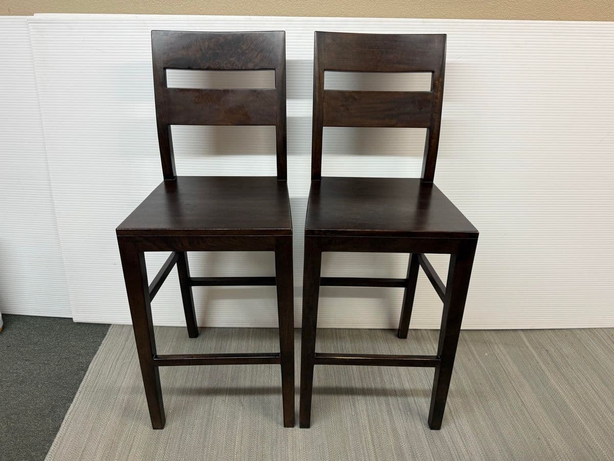 Crate & Barrel Basque Bar Stools, Pair - Thumbnail 3
