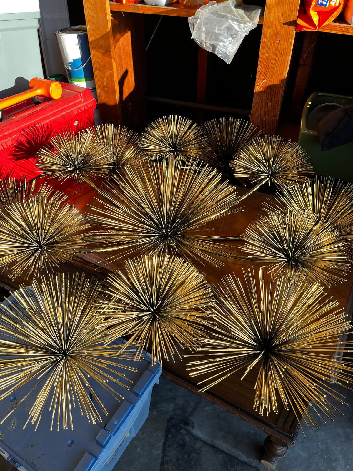 Curtis Jere Vintage Brass Sea Urchin/Dandelion Wall Sculpture - Thumbnail 14