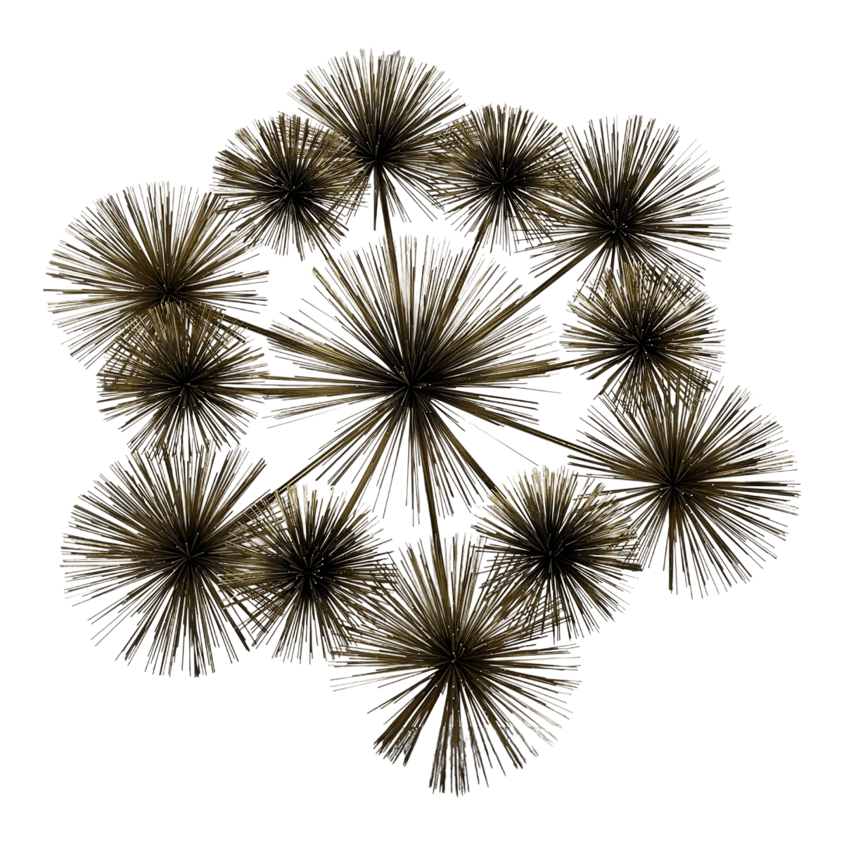 Curtis Jere Vintage Brass Sea Urchin/Dandelion Wall Sculpture - Thumbnail 2