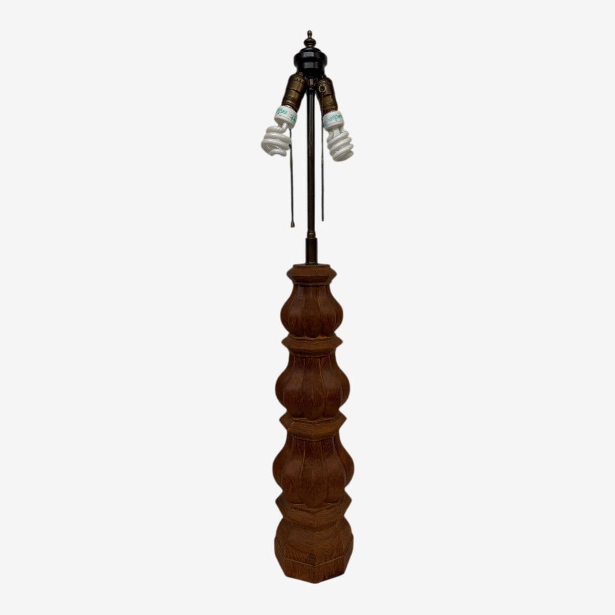 Mid 20th Century Carved Column Table Lamp - Image 1