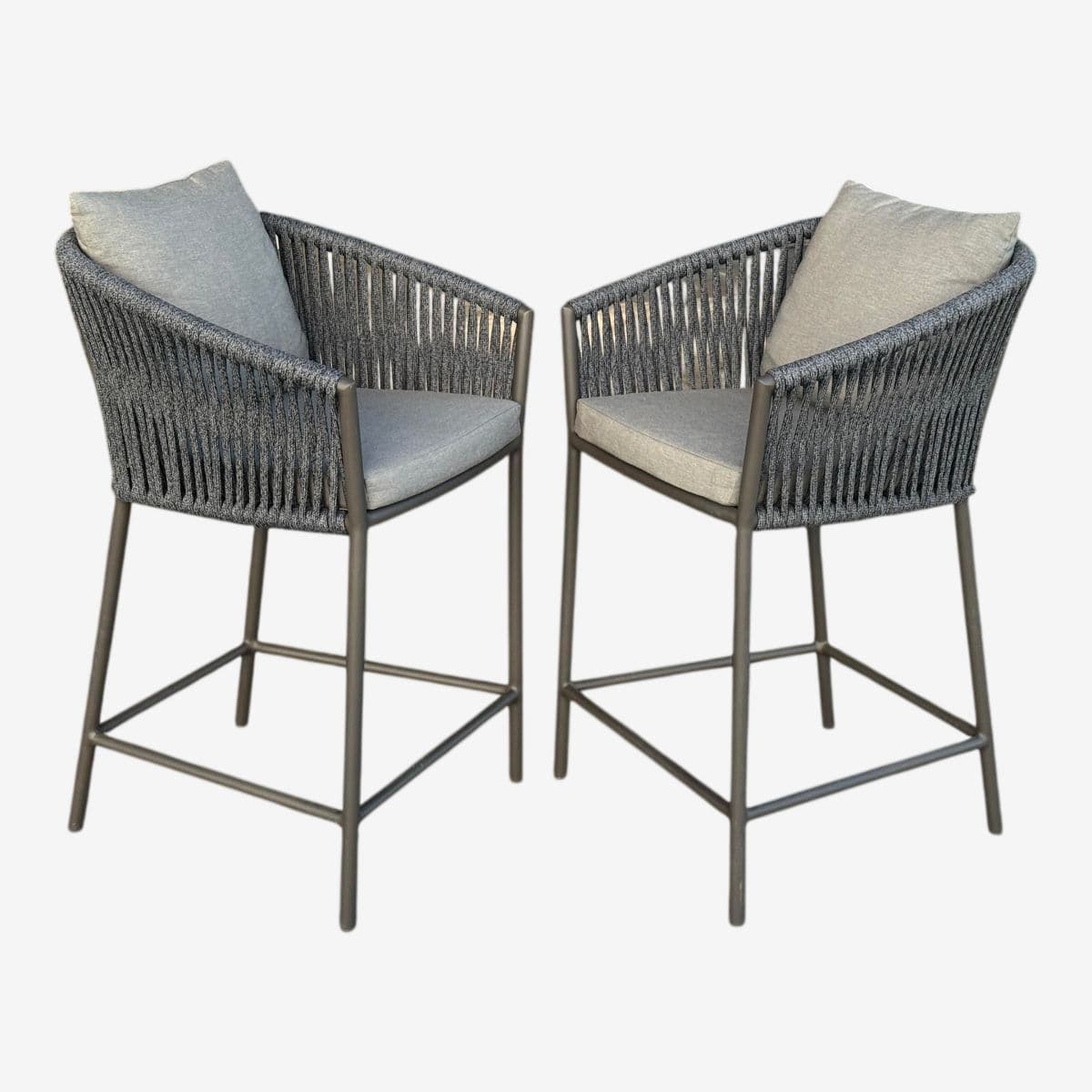 Four Hands Porto Outdoor Bar Stools, Pair - Image 1