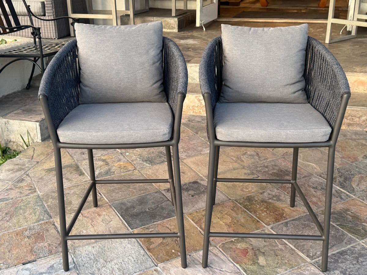 Four Hands Porto Outdoor Bar Stools, Pair - Thumbnail 4