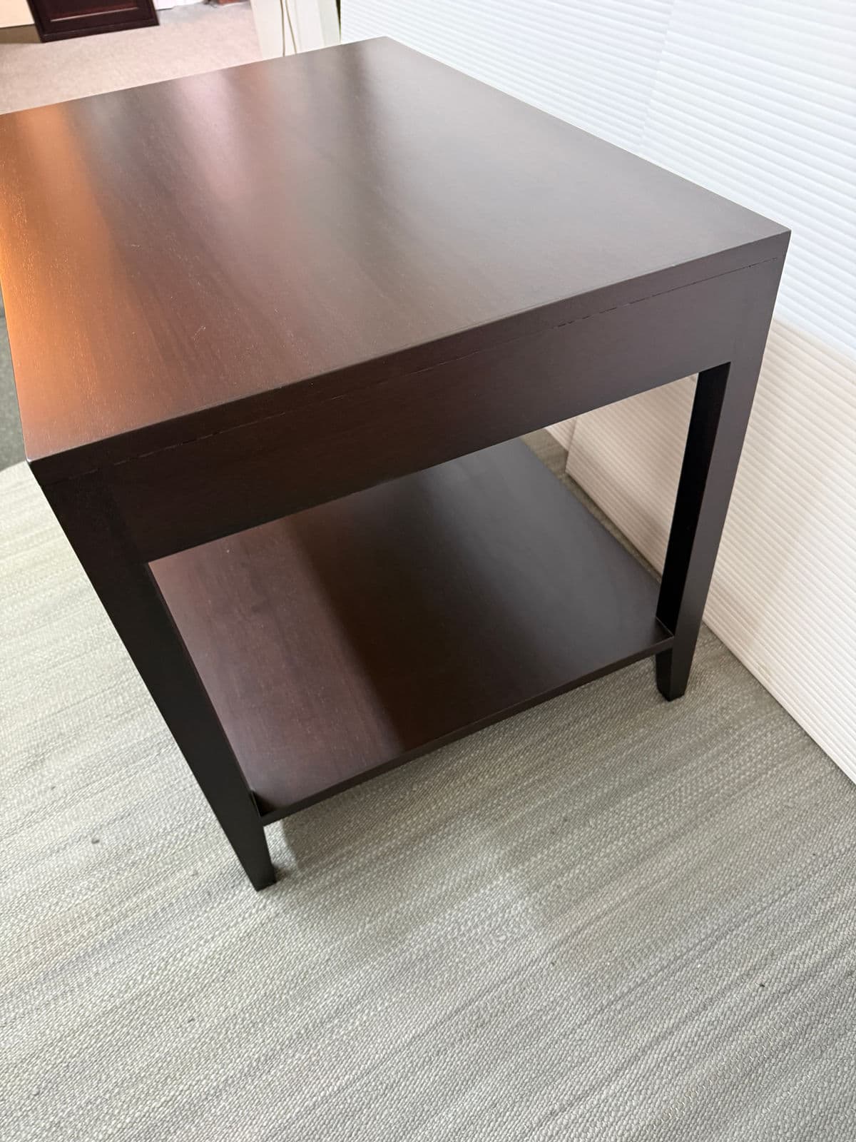 Contemporary Mahogany End Tables, Pair - Thumbnail 5