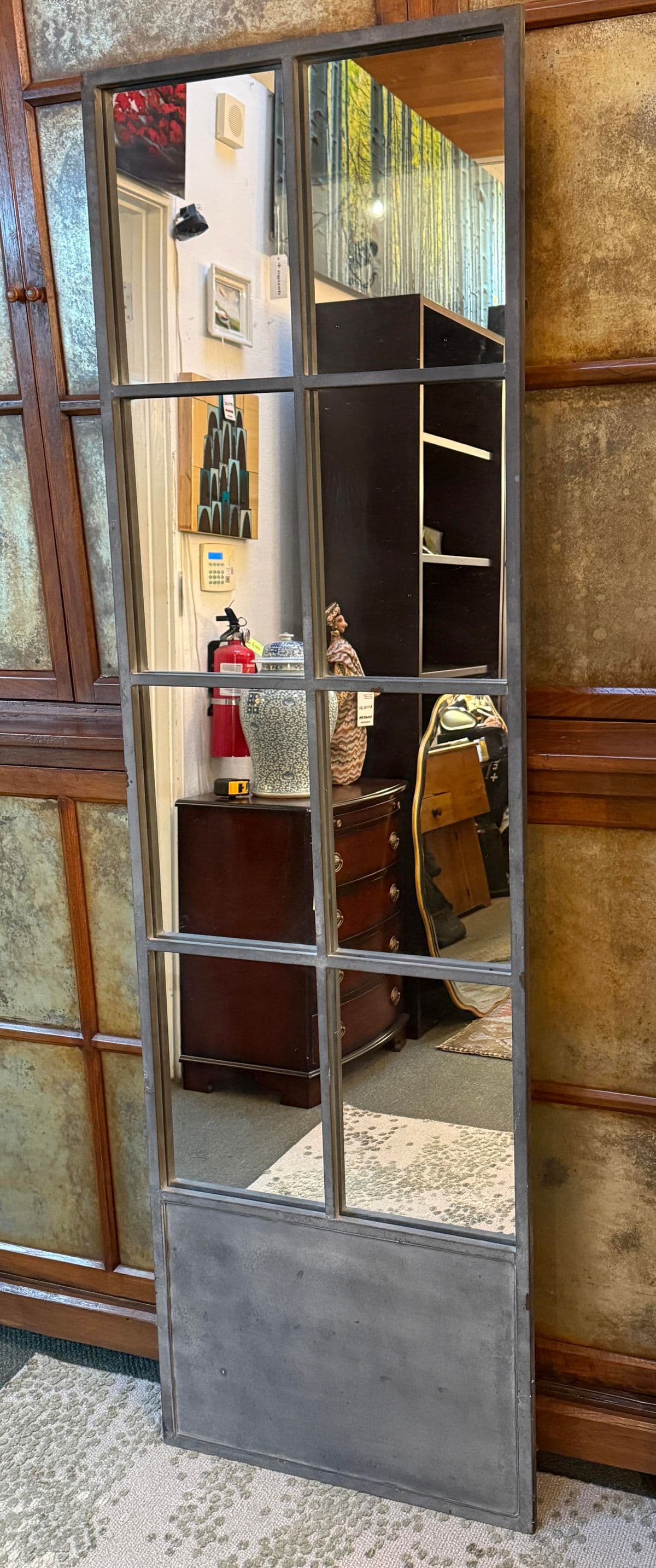 Bid K Home Paned Glass Floor Mirror - Thumbnail 3