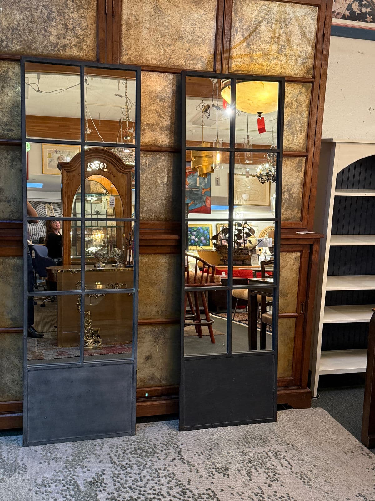 Bid K Home Paned Glass Floor Mirror - Thumbnail 4