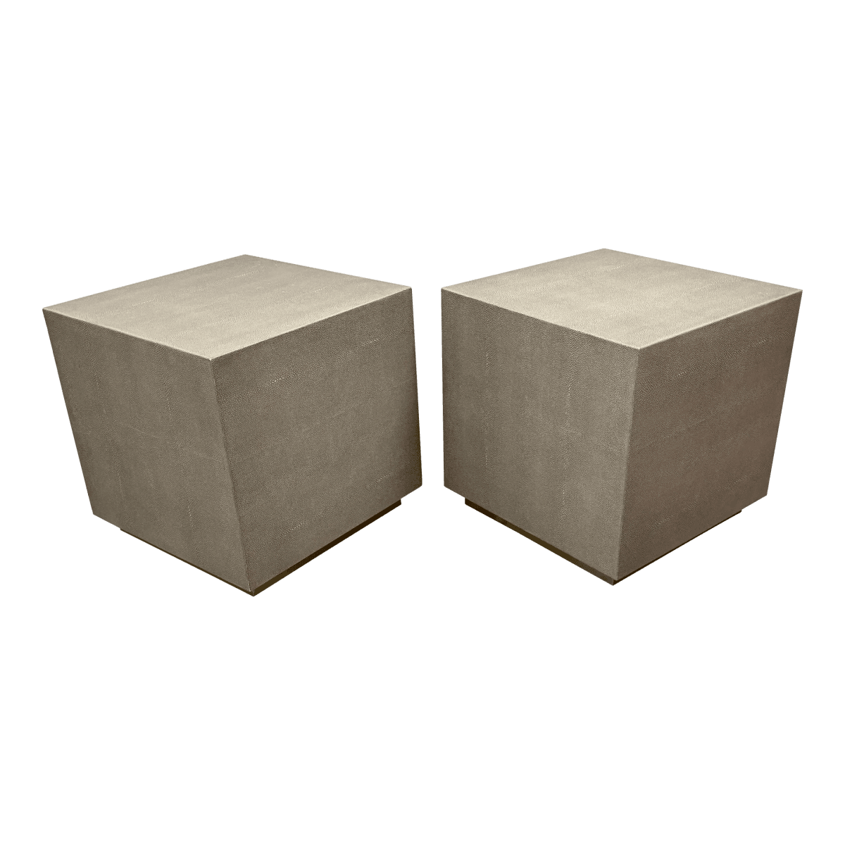 Restoration Hardware Gray Shagreen Plinth Side Tables, Pair - Thumbnail 2