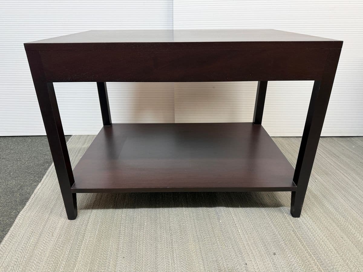 Contemporary Mahogany End Tables, Pair - Thumbnail 11