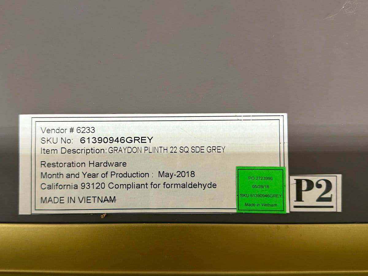 Restoration Hardware Gray Shagreen Plinth Side Tables, Pair - Thumbnail 13