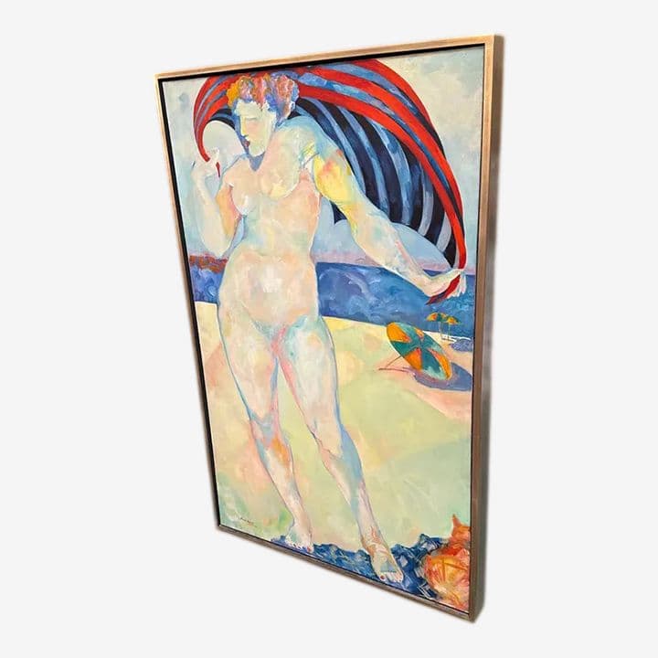 Circa 1978 Joanne Landis Beach Dancer Original Painting, Signed - Image 1