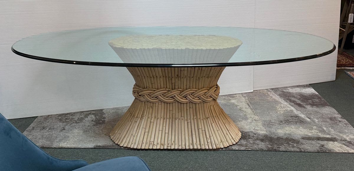 Circa 1960 McGuire Fine Furniture Sheaf of Wheat Dining Table - Thumbnail 3