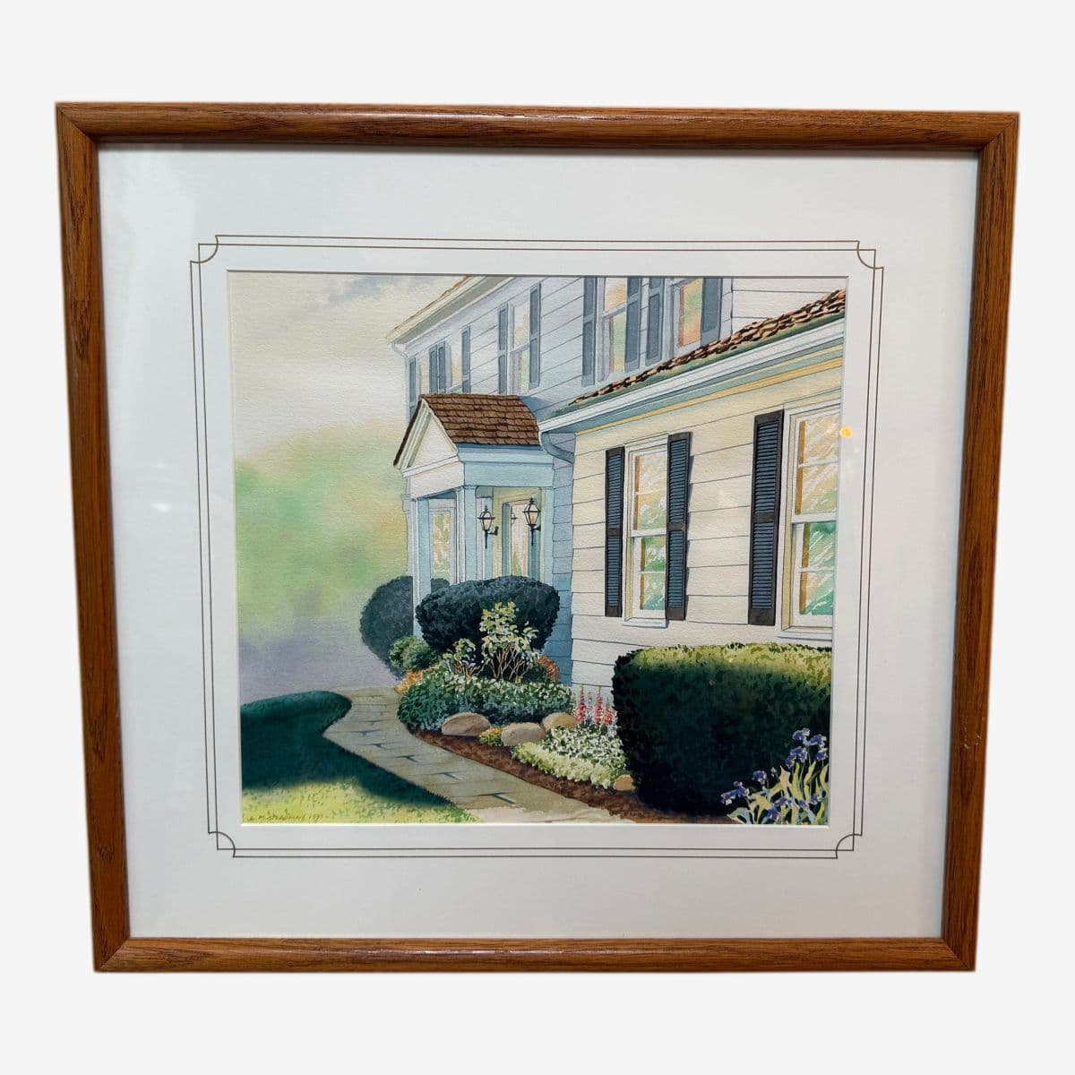 L. M. Steadman Spring Sun at Jim & Allisons Watercolor Painting, Framed - Image 1