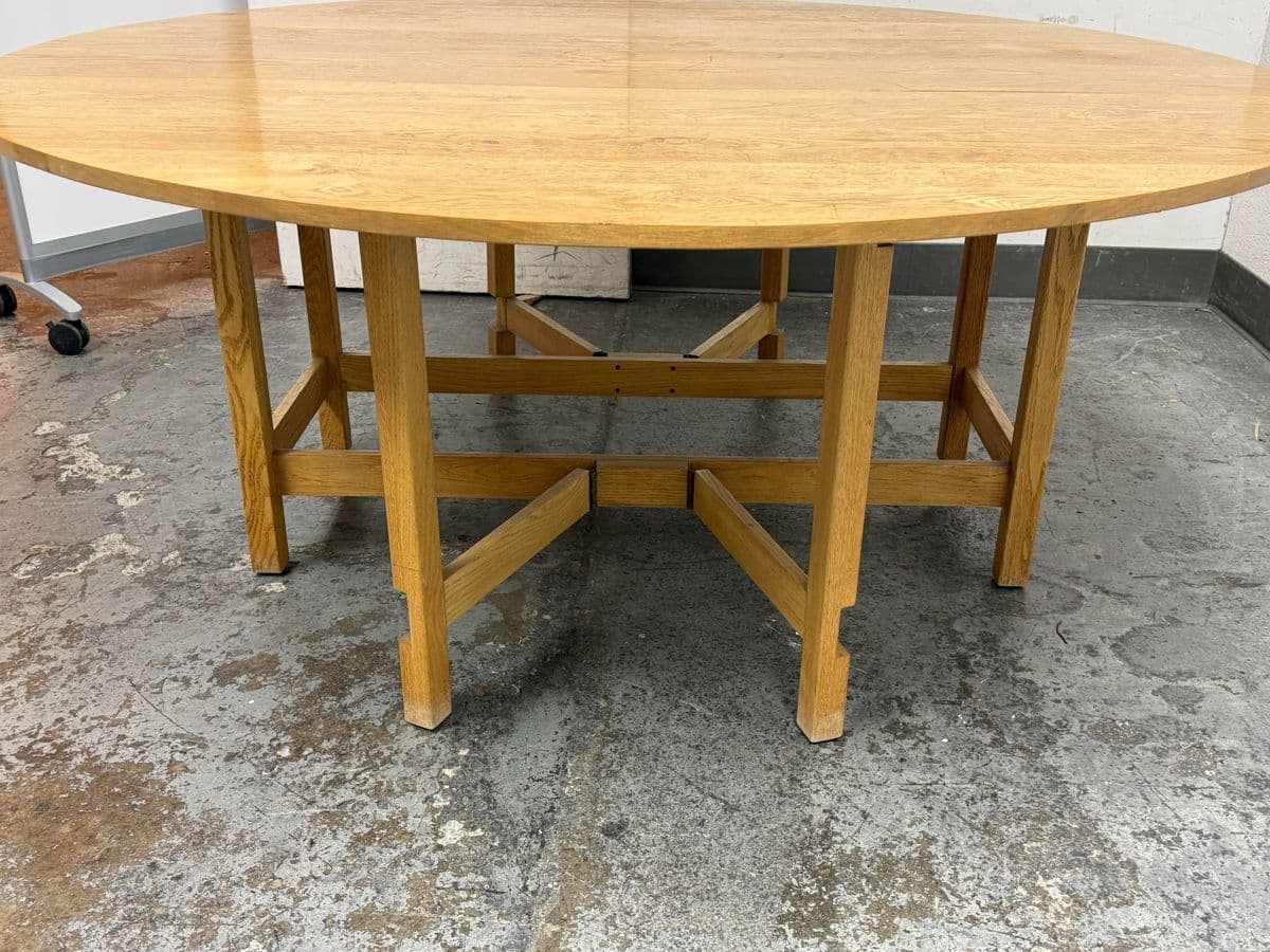 72 Inch Vintage Oak Wood Drop Leaf Console to Dining Table - Thumbnail 12
