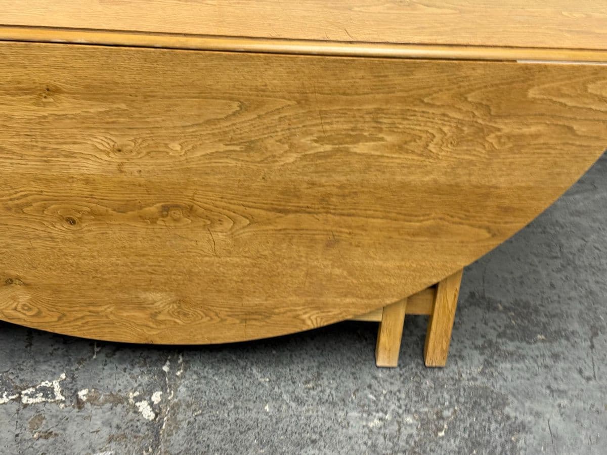 72 Inch Vintage Oak Wood Drop Leaf Console to Dining Table - Thumbnail 6