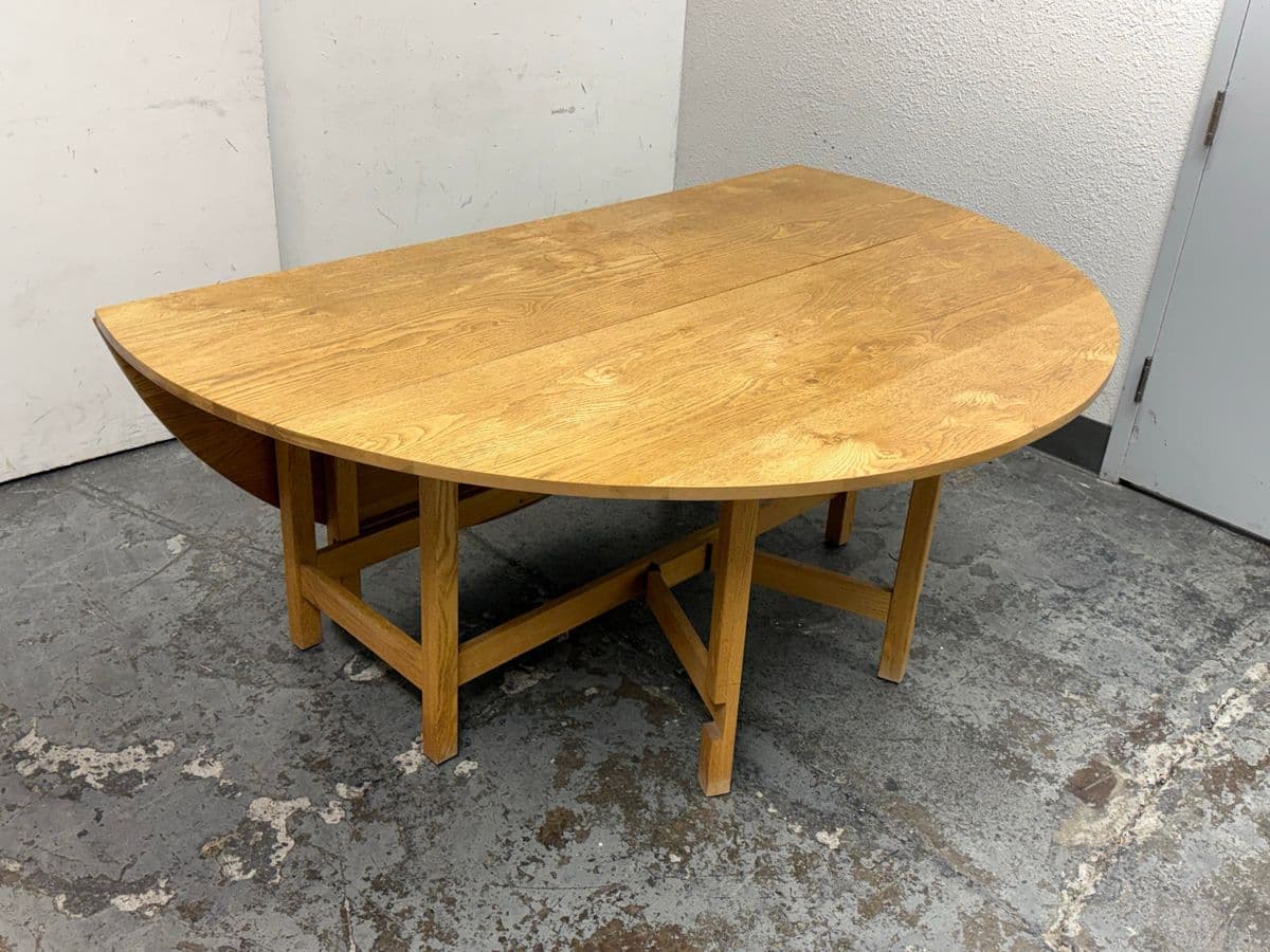 72 Inch Vintage Oak Wood Drop Leaf Console to Dining Table - Thumbnail 5