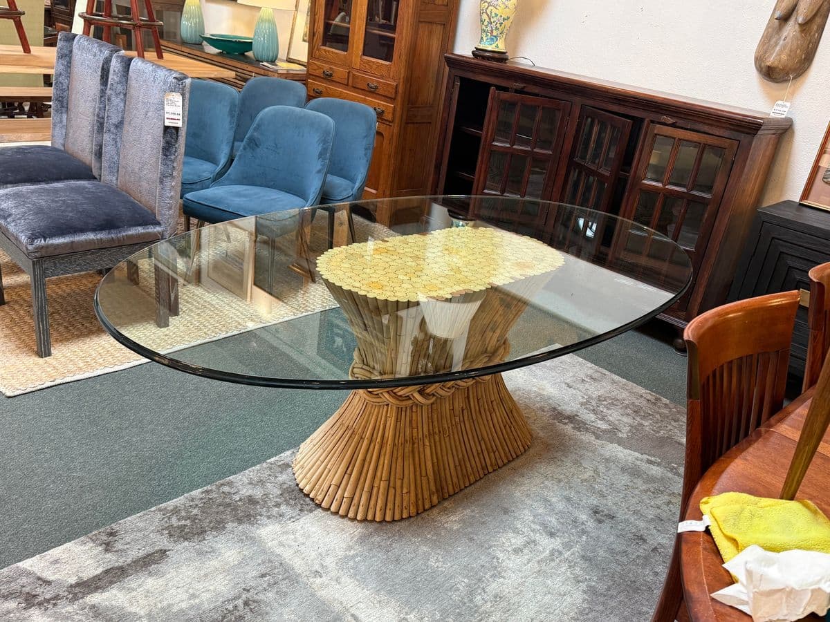 Circa 1960 McGuire Fine Furniture Sheaf of Wheat Dining Table - Thumbnail 8