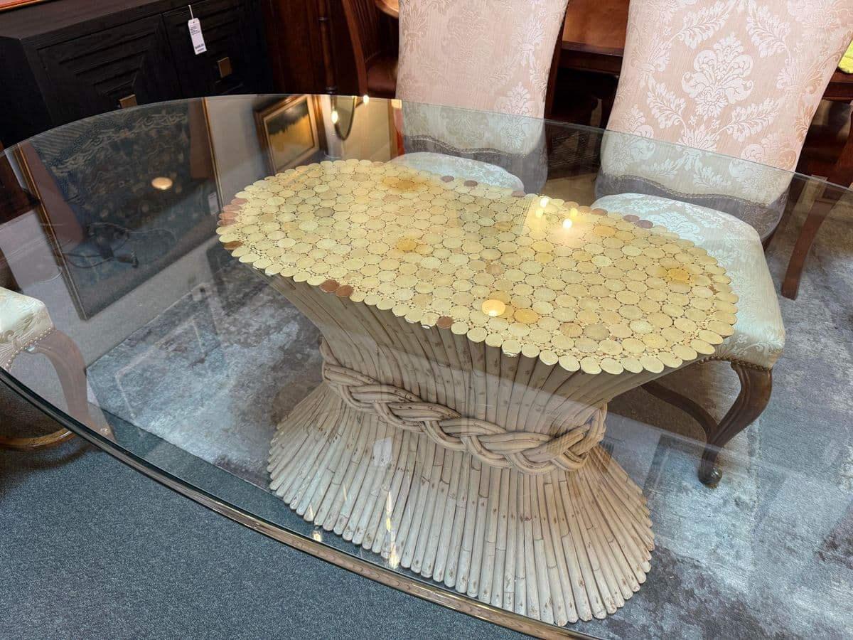 Circa 1960 McGuire Fine Furniture Sheaf of Wheat Dining Table - Thumbnail 10