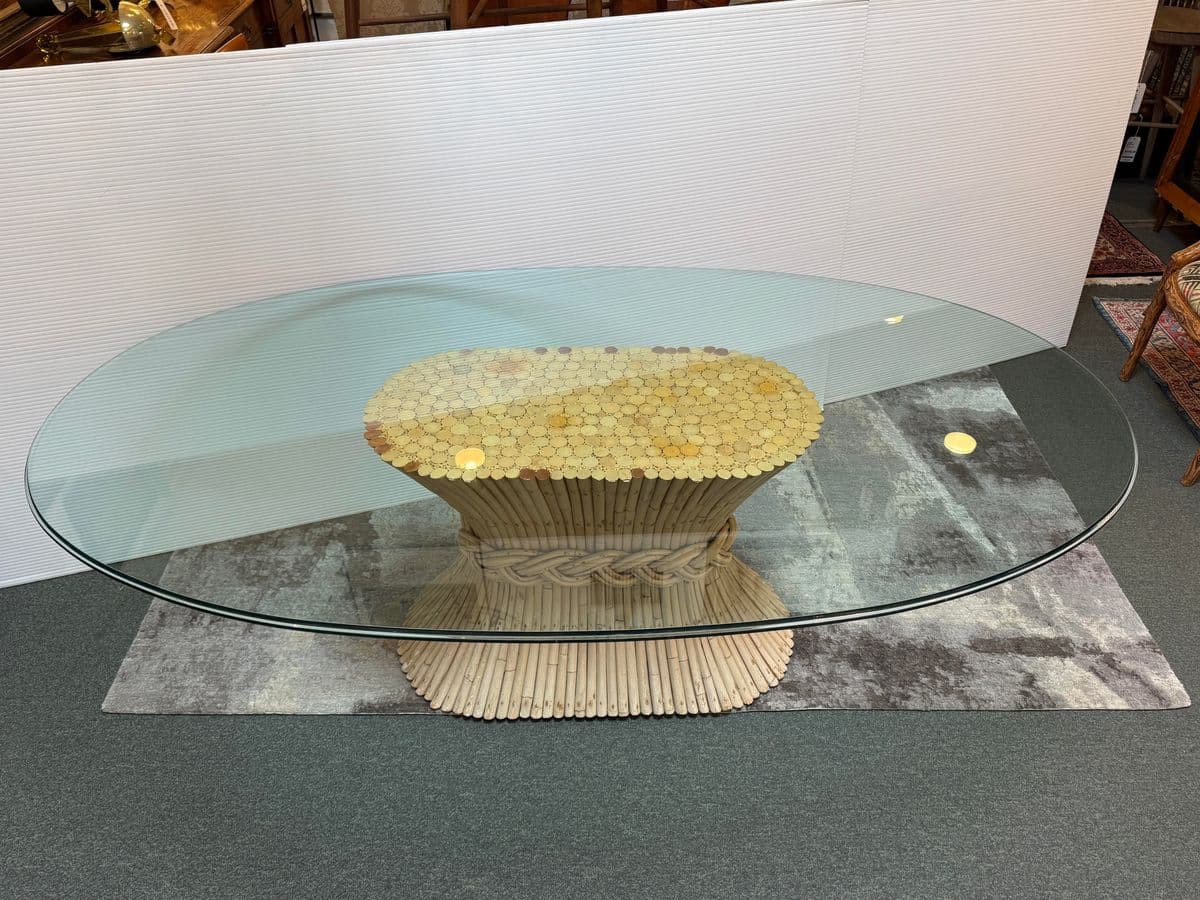 Circa 1960 McGuire Fine Furniture Sheaf of Wheat Dining Table - Thumbnail 4