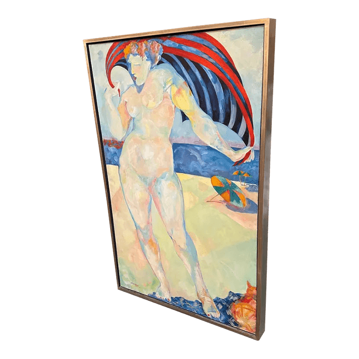 Circa 1978 Joanne Landis Beach Dancer Original Painting, Signed - Thumbnail 2