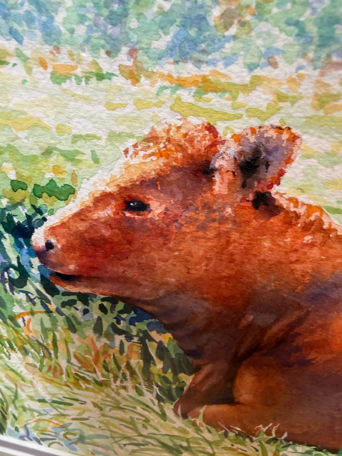 Circa 1996 l.m. Steadman Two Cows Resting in Pasture Watercolor, Signed - Thumbnail 8