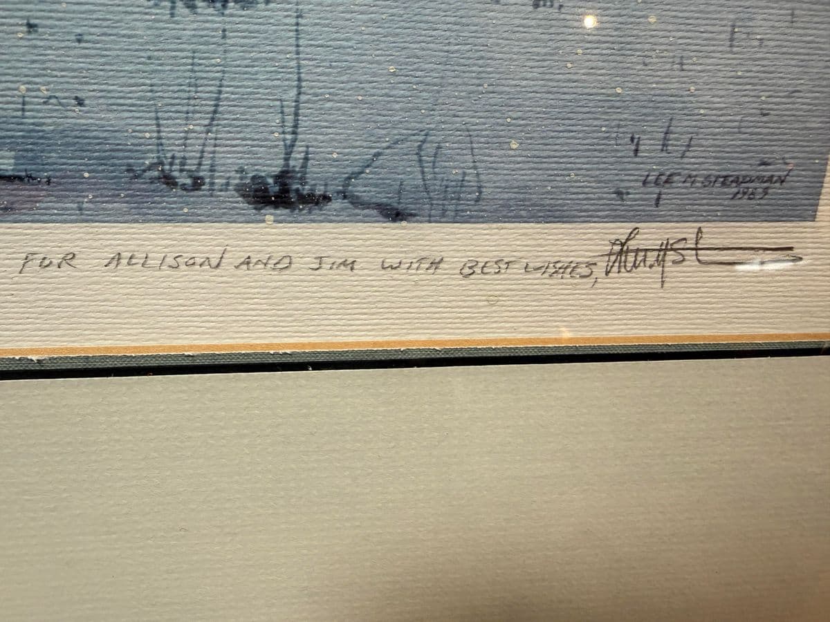 Circa 1989 L. M. Steadman Snowstorm on the Stead Farm Watercolor, Signed - Thumbnail 11