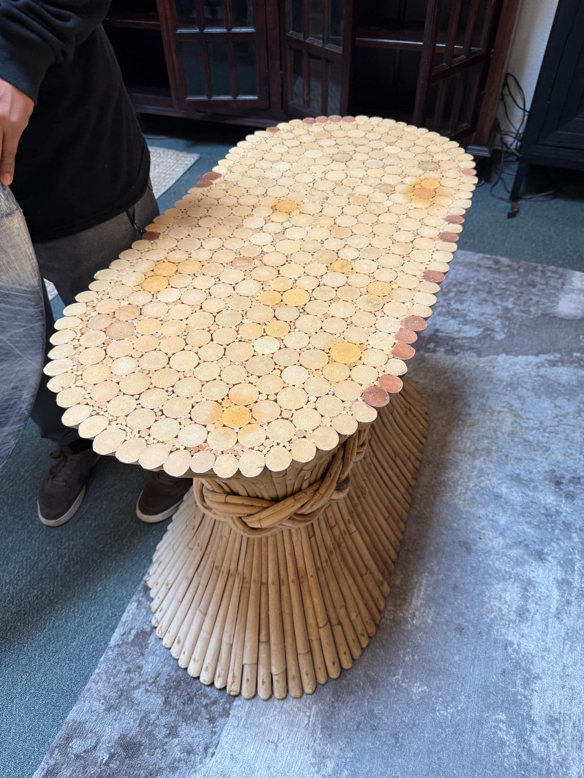 Circa 1960 McGuire Fine Furniture Sheaf of Wheat Dining Table - Thumbnail 12