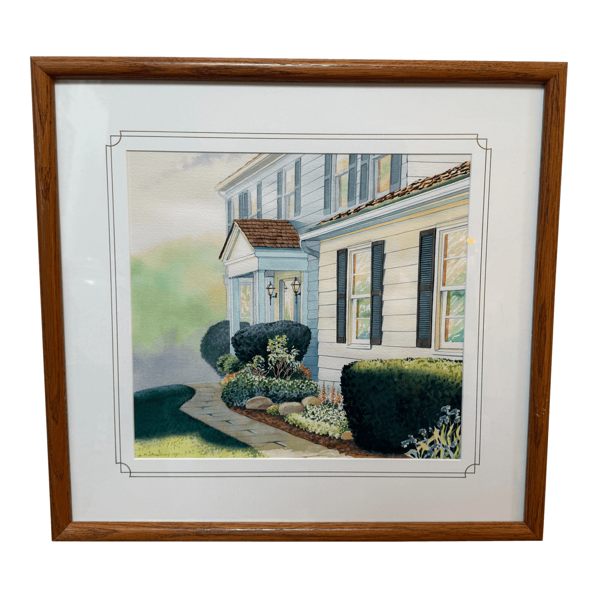 L. M. Steadman Spring Sun at Jim & Allisons Watercolor Painting, Framed - Thumbnail 2