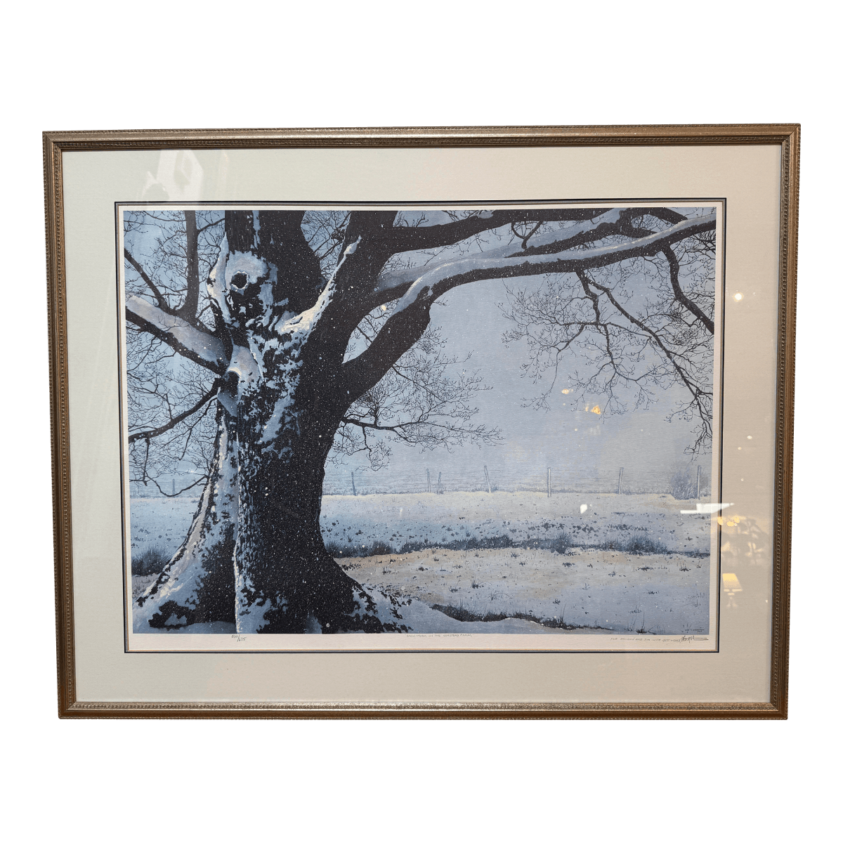 Circa 1989 L. M. Steadman Snowstorm on the Stead Farm Watercolor, Signed - Thumbnail 2