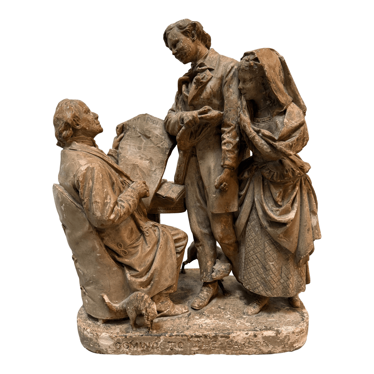 19th Century John Rogers Coming to the Parson Sculpture - Thumbnail 2