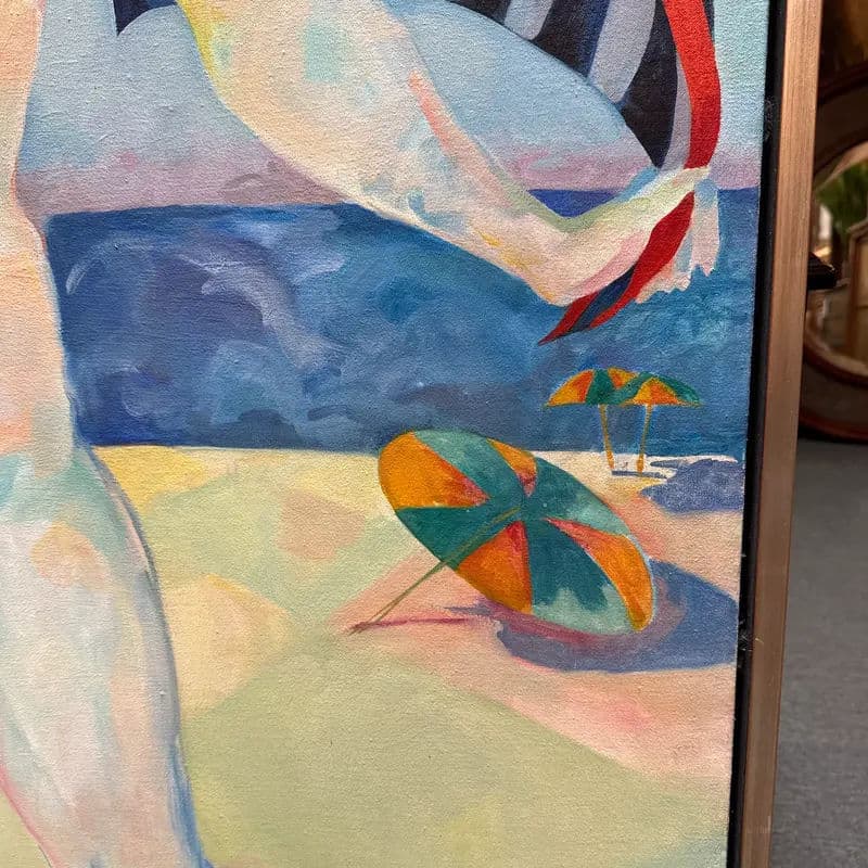 Circa 1978 Joanne Landis Beach Dancer Original Painting, Signed - Thumbnail 6