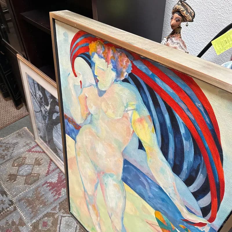 Circa 1978 Joanne Landis Beach Dancer Original Painting, Signed - Thumbnail 5