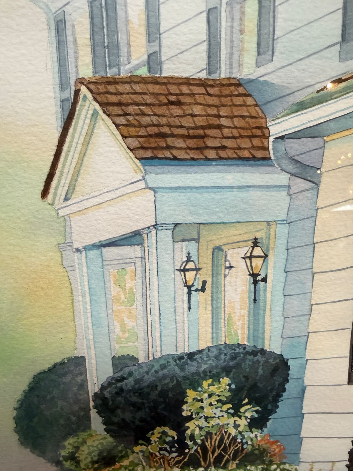 L. M. Steadman Spring Sun at Jim & Allisons Watercolor Painting, Framed - Thumbnail 9