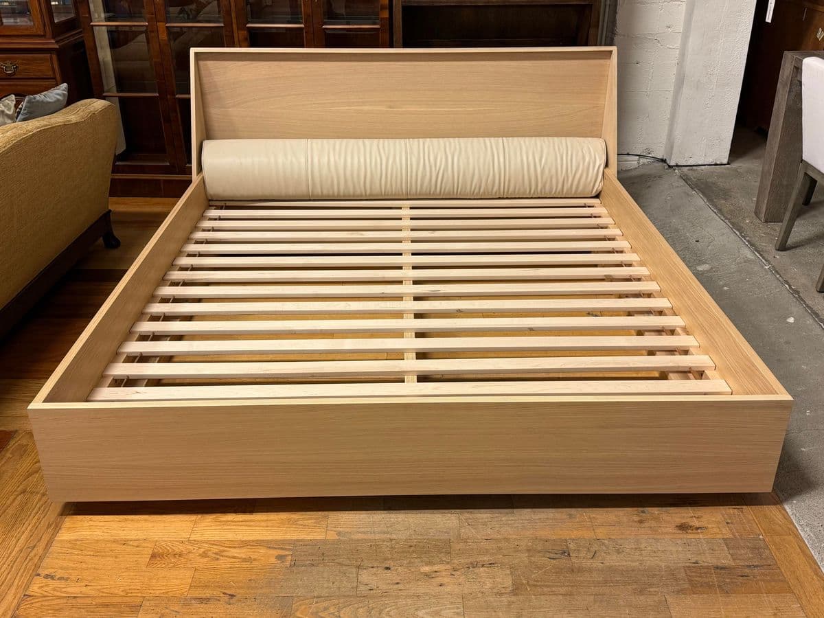 California King Bespoke Natural Oak Wood Platform Bed Frame - Thumbnail 8
