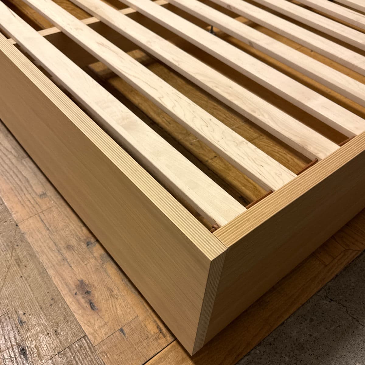 California King Bespoke Natural Oak Wood Platform Bed Frame - Thumbnail 13