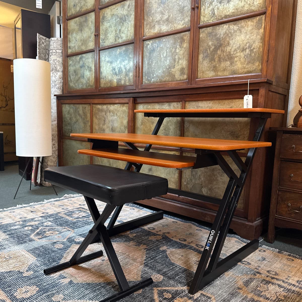 Quik Lok Studio Triple-Shelf Workstation Desk - Thumbnail 3