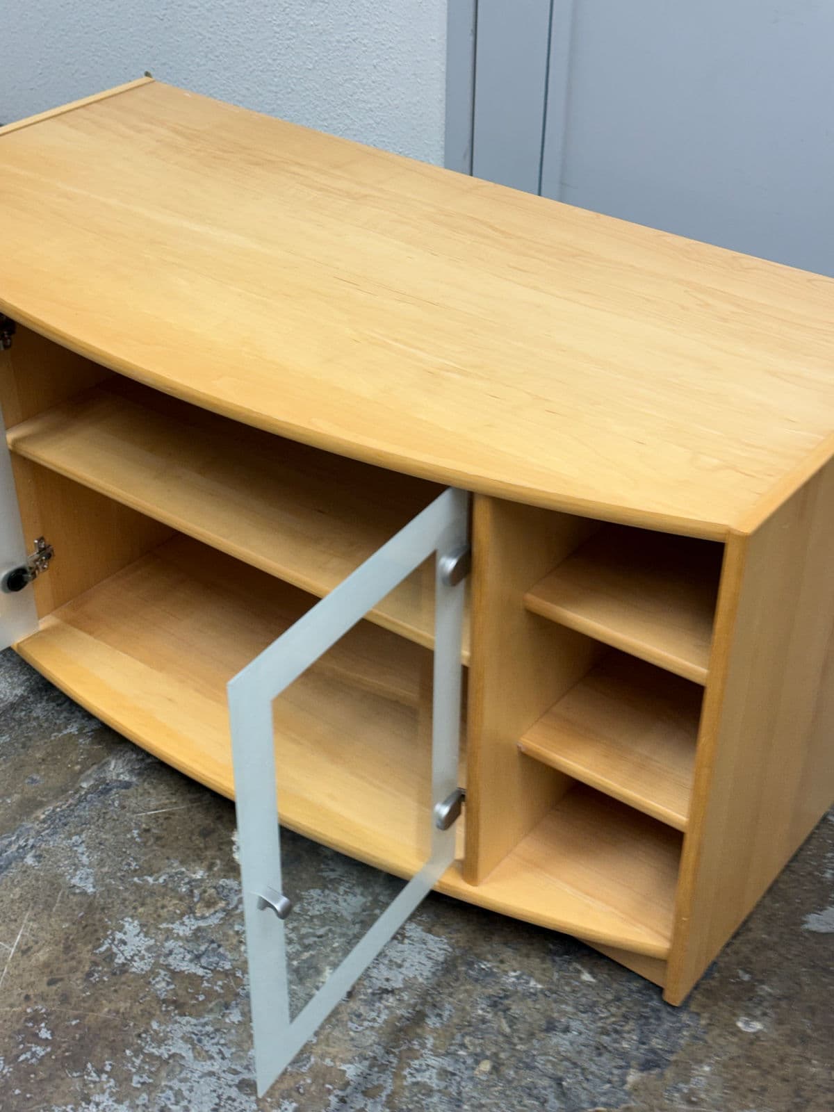 Maple Wood Veneer Media Cabinet - Thumbnail 5