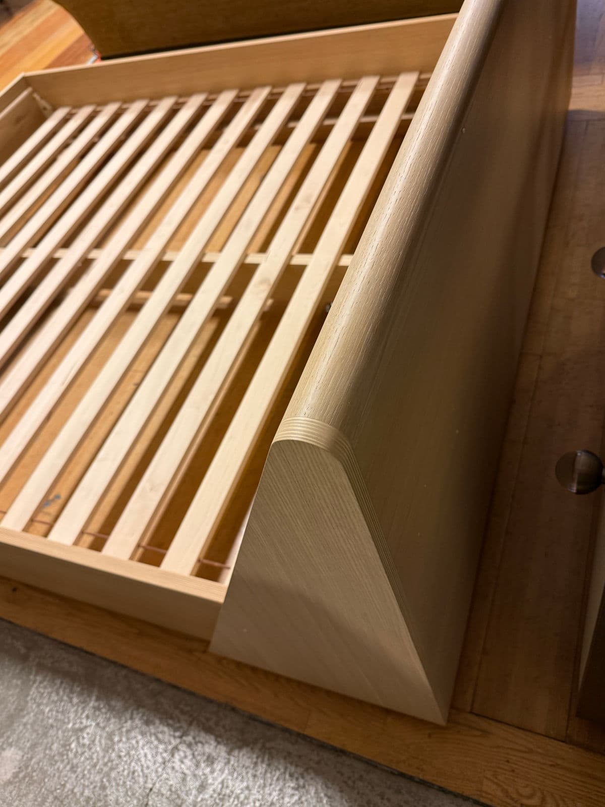 California King Bespoke Natural Oak Wood Platform Bed Frame - Thumbnail 6