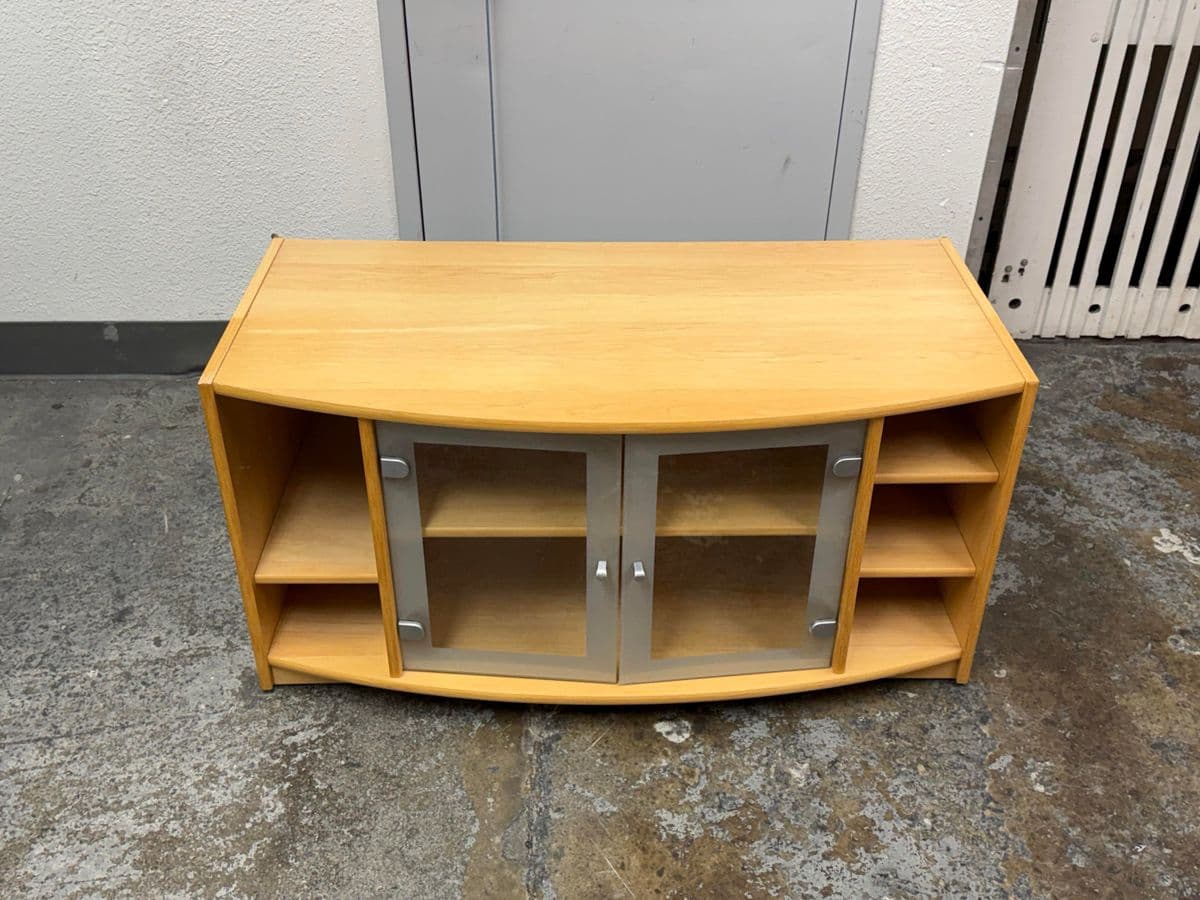 Maple Wood Veneer Media Cabinet - Thumbnail 7