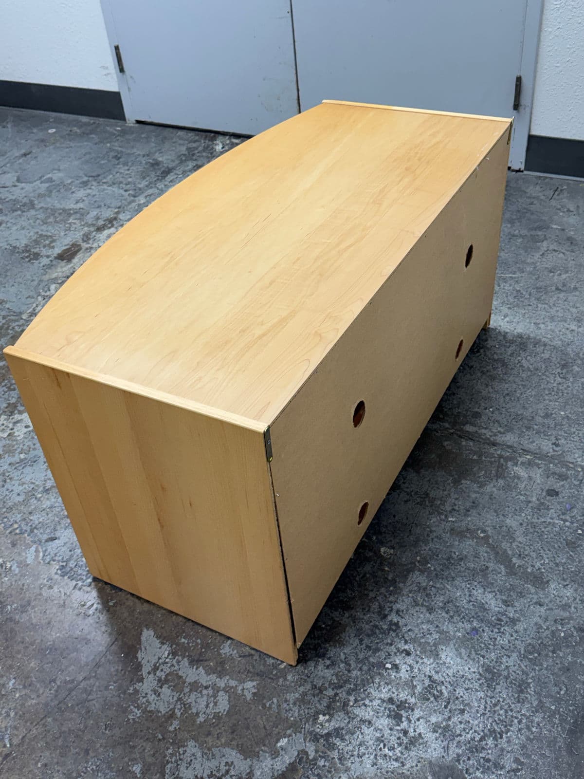 Maple Wood Veneer Media Cabinet - Thumbnail 3