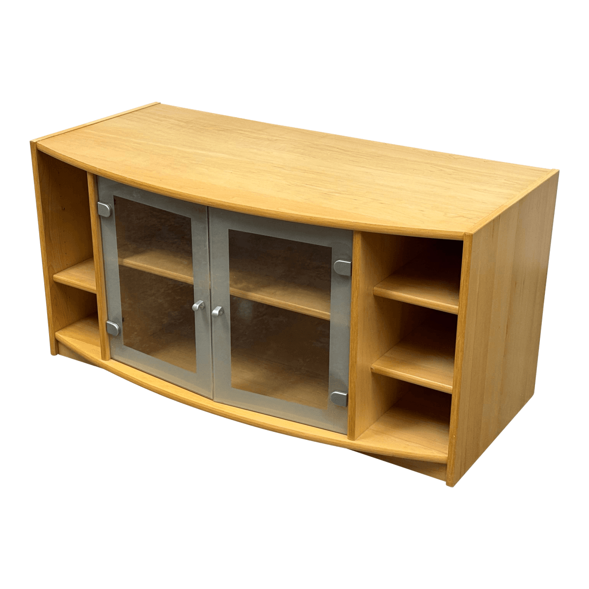 Maple Wood Veneer Media Cabinet - Thumbnail 2