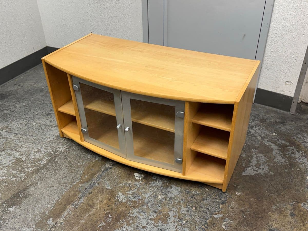 Maple Wood Veneer Media Cabinet - Thumbnail 6