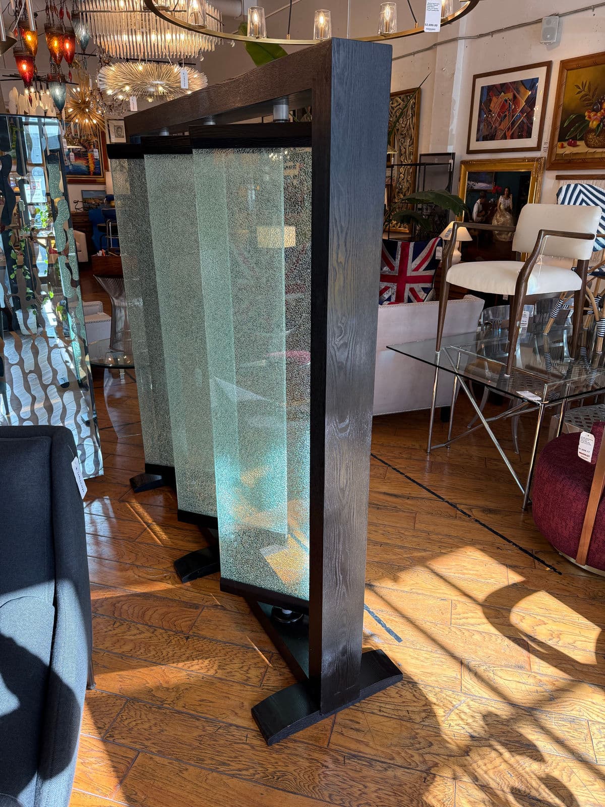 Diamond Sofa Paneled Glass + Wood Room Divider - Thumbnail 8