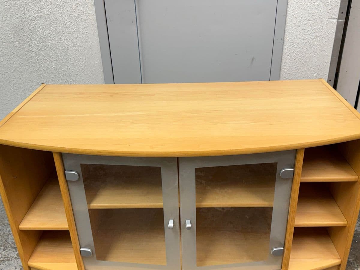 Maple Wood Veneer Media Cabinet - Thumbnail 8