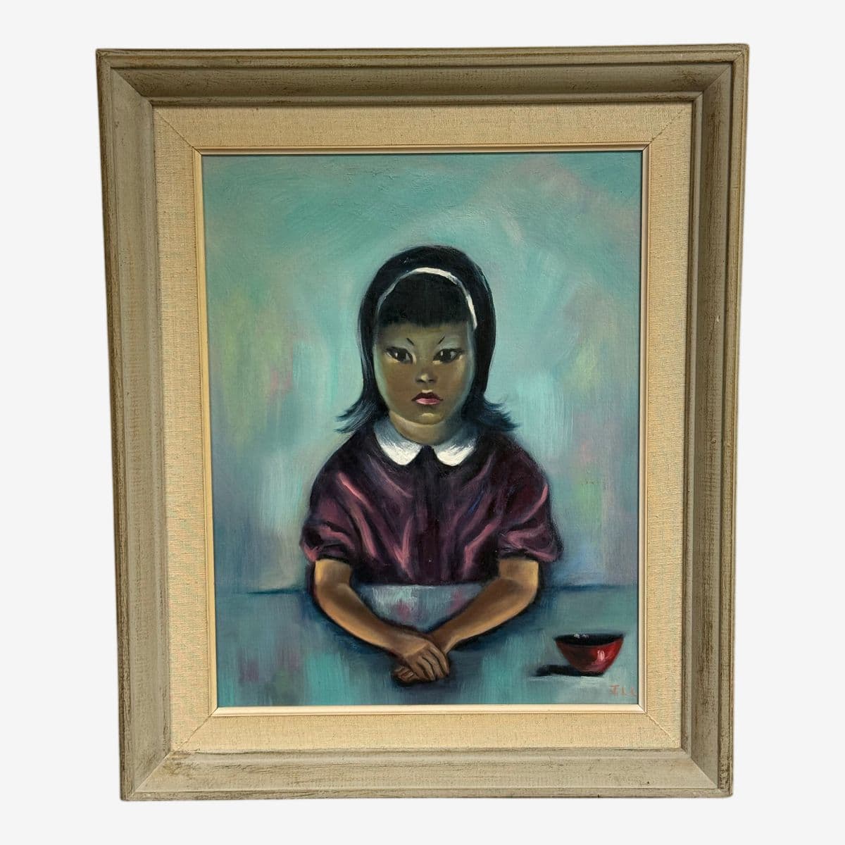 Late 20th Century J.Lamm Female Portrait Oil Painting, Framed - Image 1