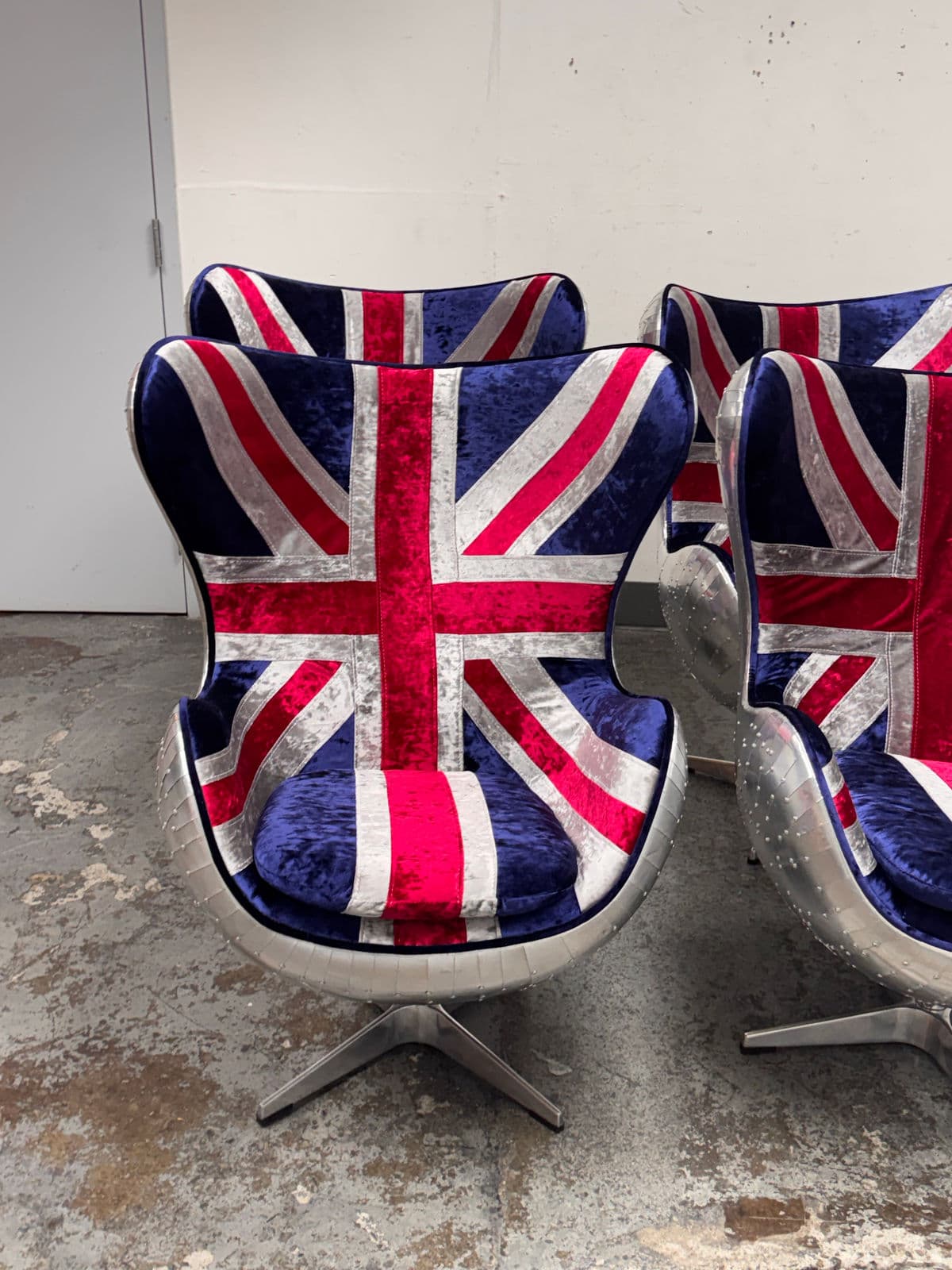 Acme Furniture Brancaster British Flag Egg Chairs, Set of Four - Thumbnail 3