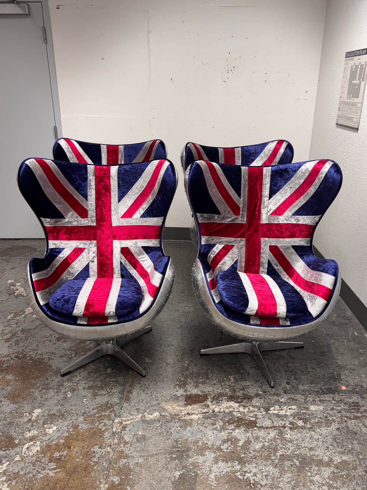 Acme Furniture Brancaster British Flag Egg Chairs, Set of Four - Thumbnail 8