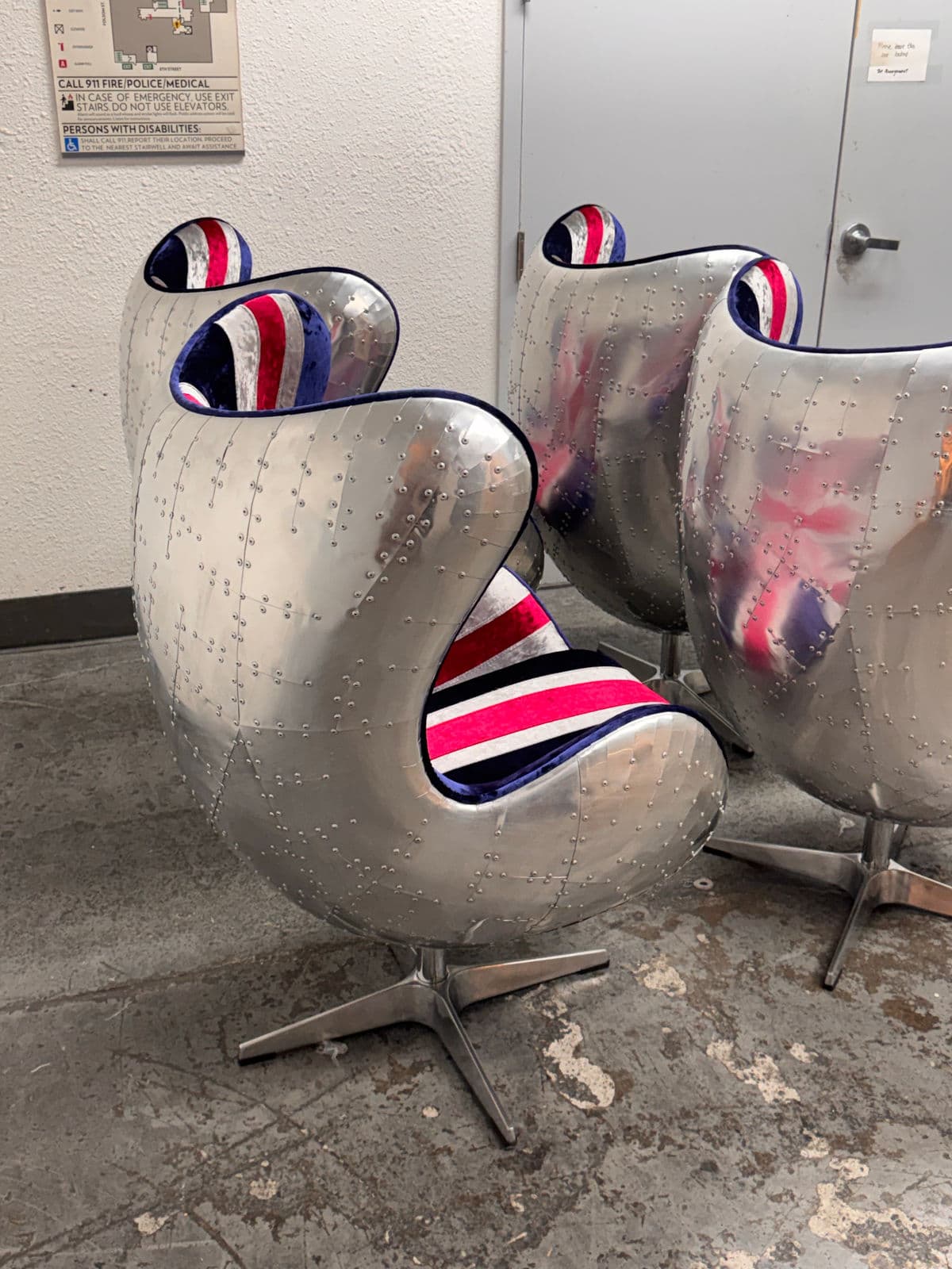 Acme Furniture Brancaster British Flag Egg Chairs, Set of Four - Thumbnail 6