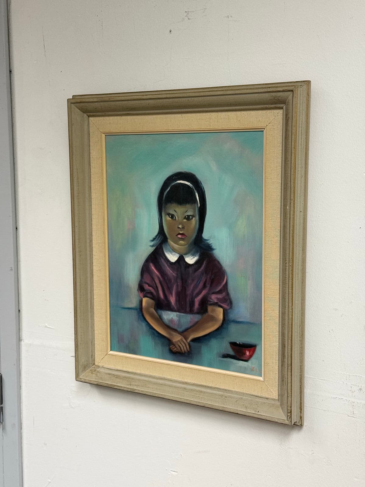 Late 20th Century J.Lamm Female Portrait Oil Painting, Framed - Thumbnail 4