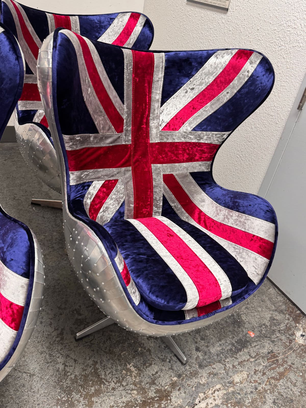 Acme Furniture Brancaster British Flag Egg Chairs, Set of Four - Thumbnail 12