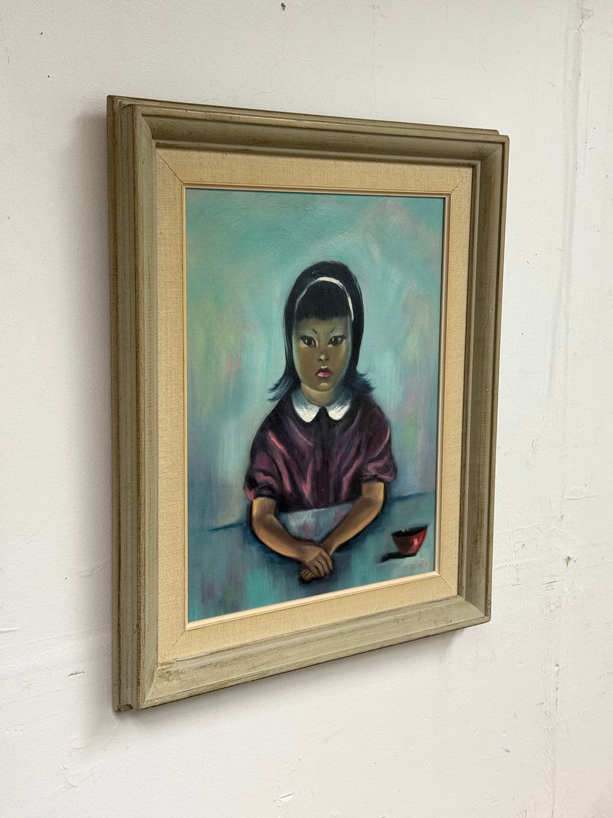 Late 20th Century J.Lamm Female Portrait Oil Painting, Framed - Thumbnail 3