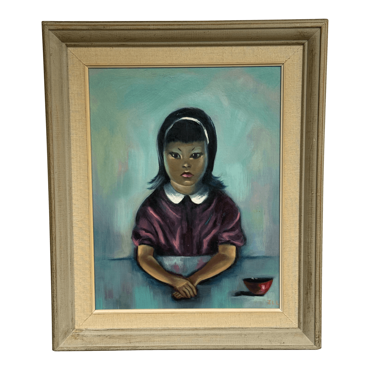 Late 20th Century J.Lamm Female Portrait Oil Painting, Framed - Thumbnail 2